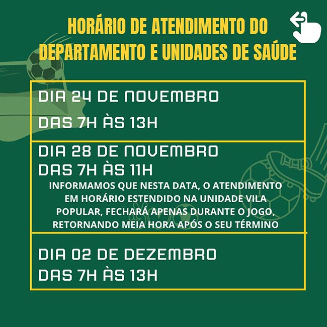 COPA DO MUNDO / Prefeitura de Garanhuns divulga horário de
