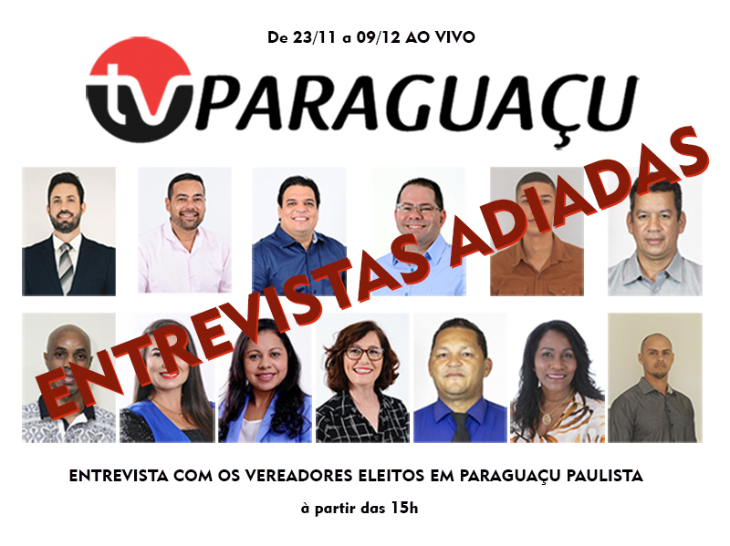 Entrevistas com vereadores eleitos serão remarcadas pela TV Paraguaçu
