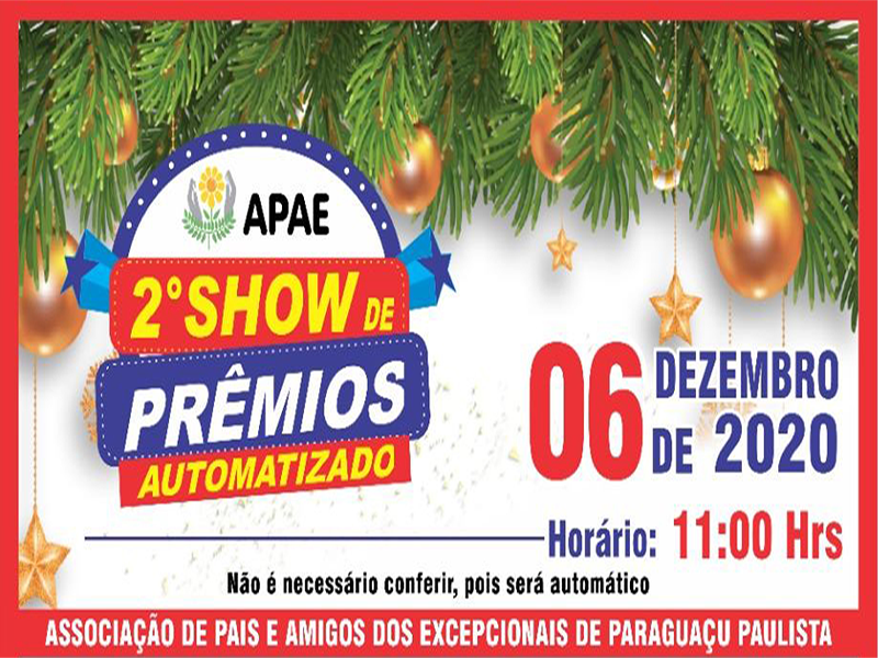 Sucesso em mais um Show de Prêmios Automatizado da APAE