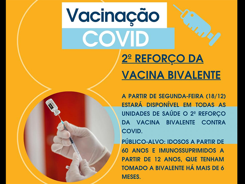 Aplicação do 2º reforço da vacina bivalente contra a COVID-19 começa na segunda (18) em Paraguaçu