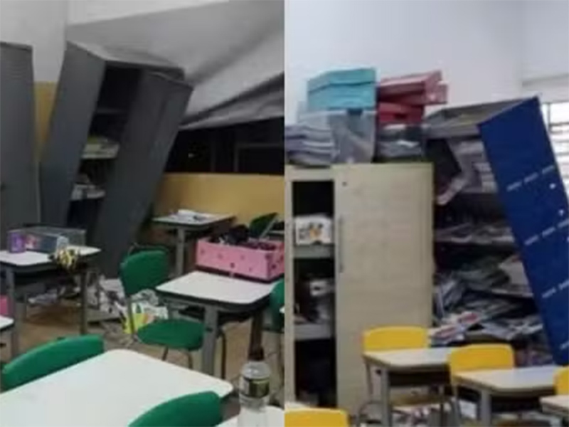 Vândalos invadem escola e destroem salas de aula em Bauru