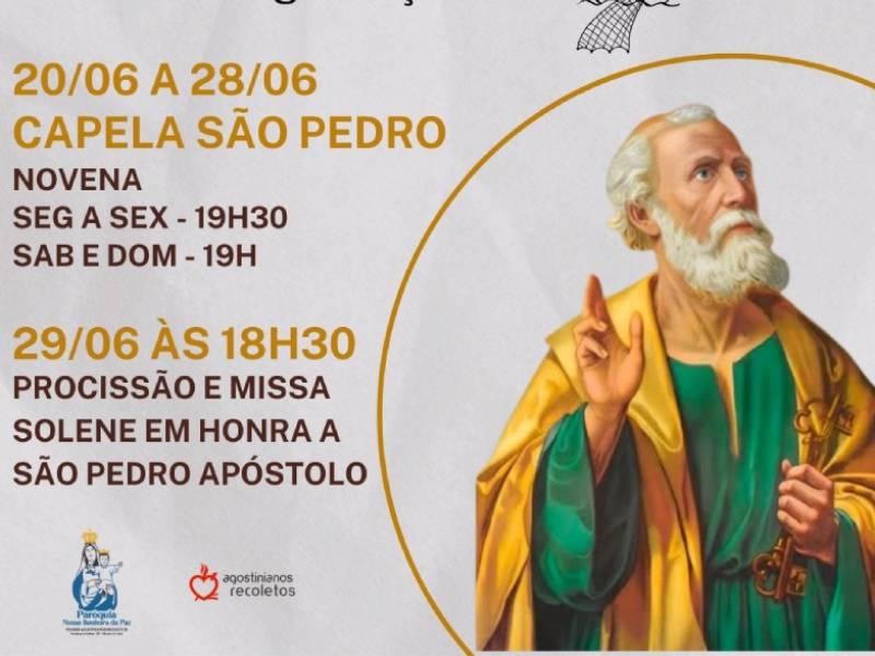 Comunidade Católica promove Novena em louvor a São Pedro Apóstolo