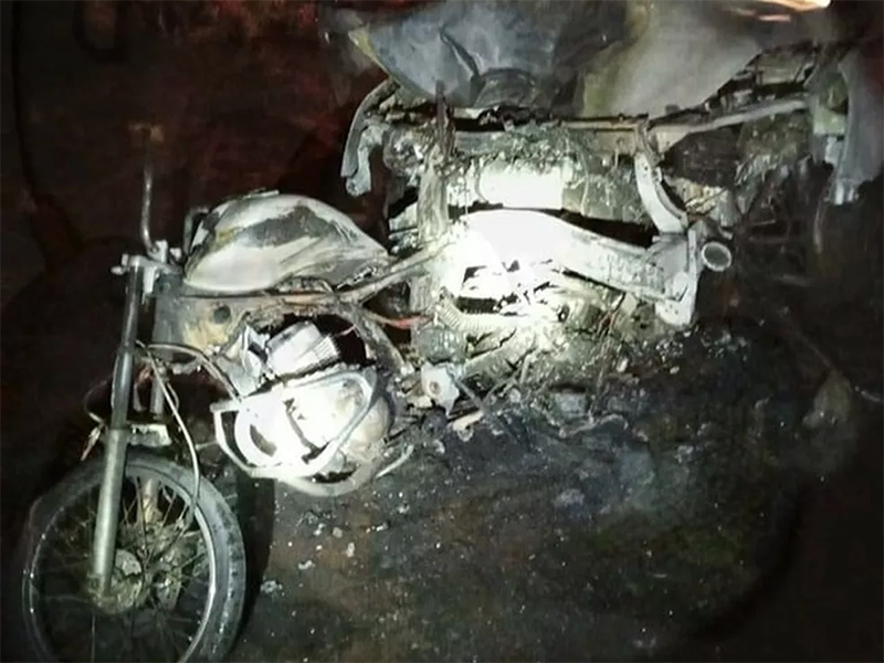 Motociclista morre após ser atingido por carro e veículos pegarem fogo em Ibitinga