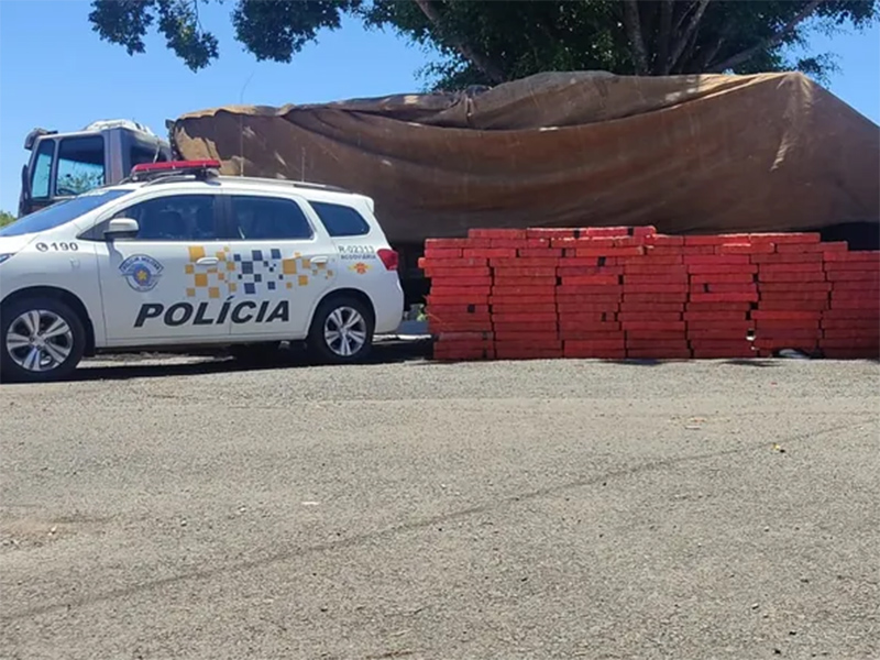 Caminhoneiro é preso transportando fardos de maconha em carga de farinha em Paraguaçu Paulista