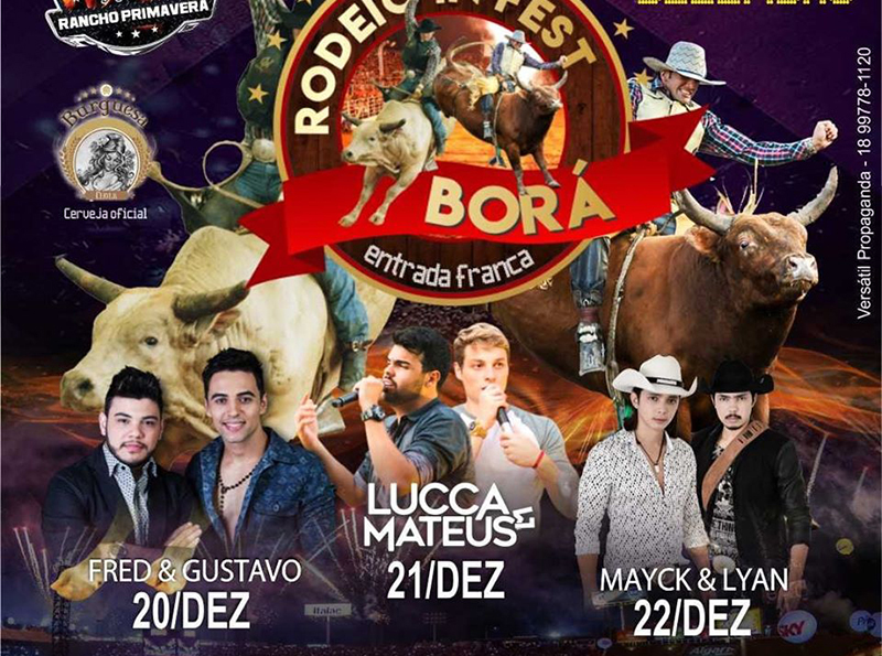 Rodeio In Fest de Borá tem início hoje com entrada gratuita