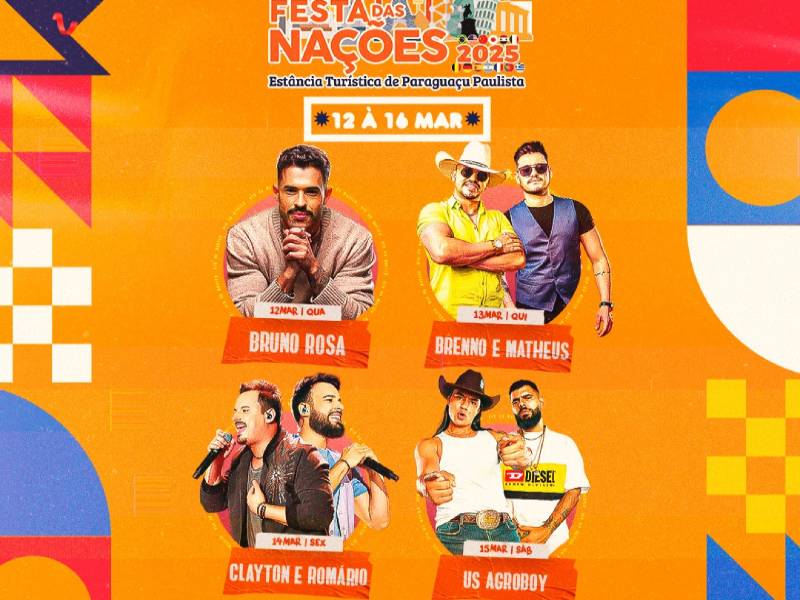 Festa das Nações 2025 começa nesta quarta-feira, dia 12