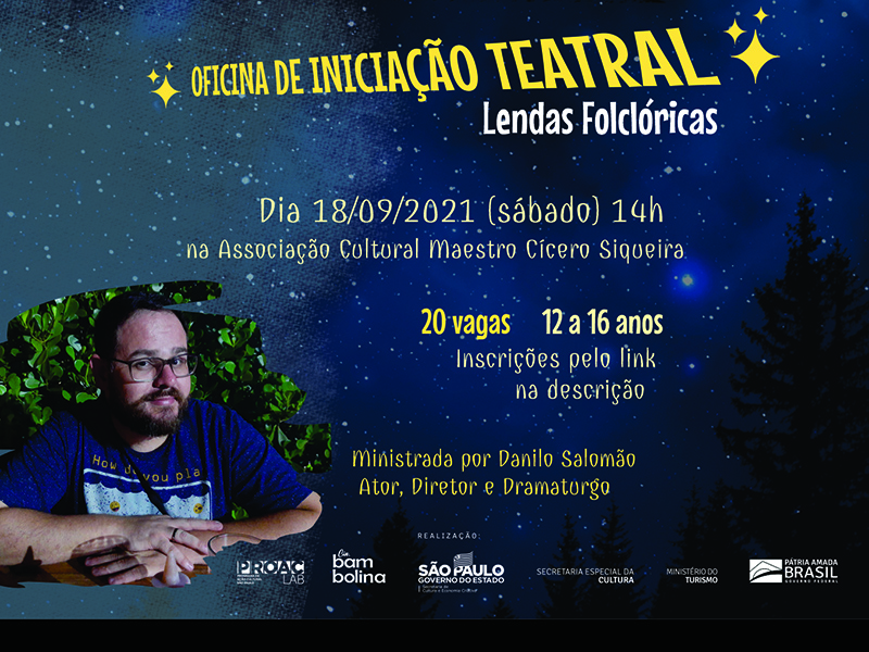 Oficina de Iniciação Teatral por meio de Lendas Folclóricas está com inscrições abertas