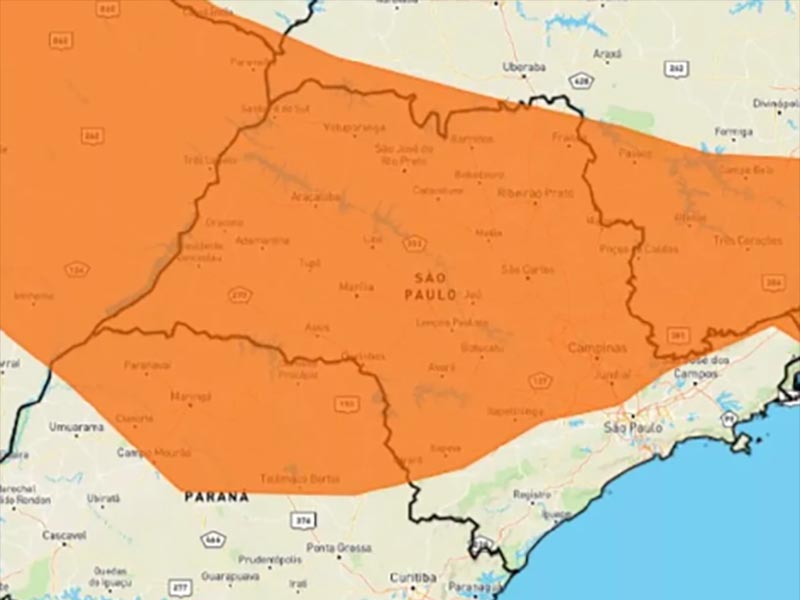 INMET alerta para queda de temperatura e vendaval na região de Paraguaçu