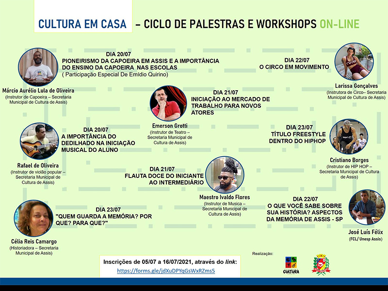 Prefeitura de Assis disponibiliza conteúdos culturais on-line através de ciclos de palestras