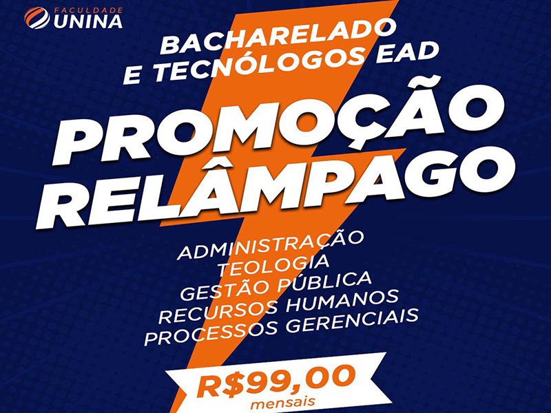 Faculdade Unina oferece cursos EAD a R$99 mensais em Paraguaçu Paulista