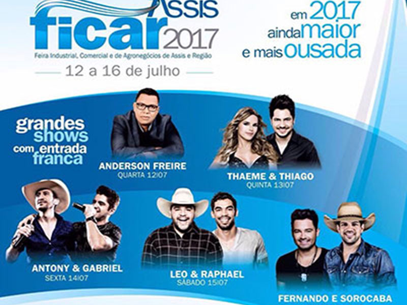 FICAR 2017 terá shows de artistas renomados no cenário nacional