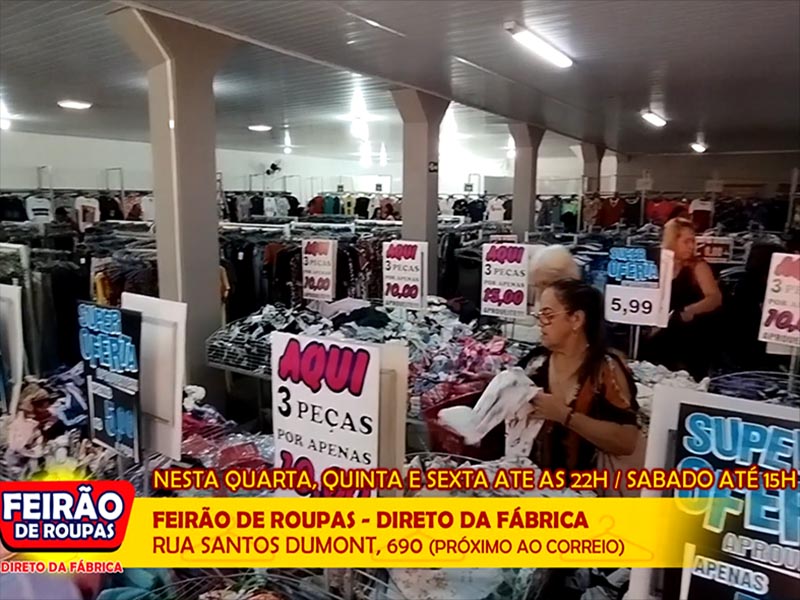 Feirão de Roupas a semana toda em Paraguaçu com preços imperdíveis