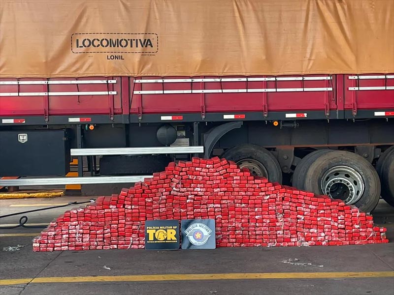 Mais de 770 tabletes de maconha são apreendidos escondidos em pneus de carreta em Rancharia