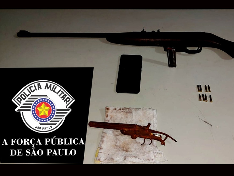 Suspeita policial resulta na apreensão de armas de fogo em Cândido Mota