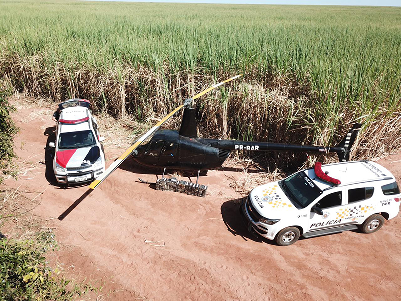 Helicóptero com drogas é localizado pela PM em Paraguaçu Paulista