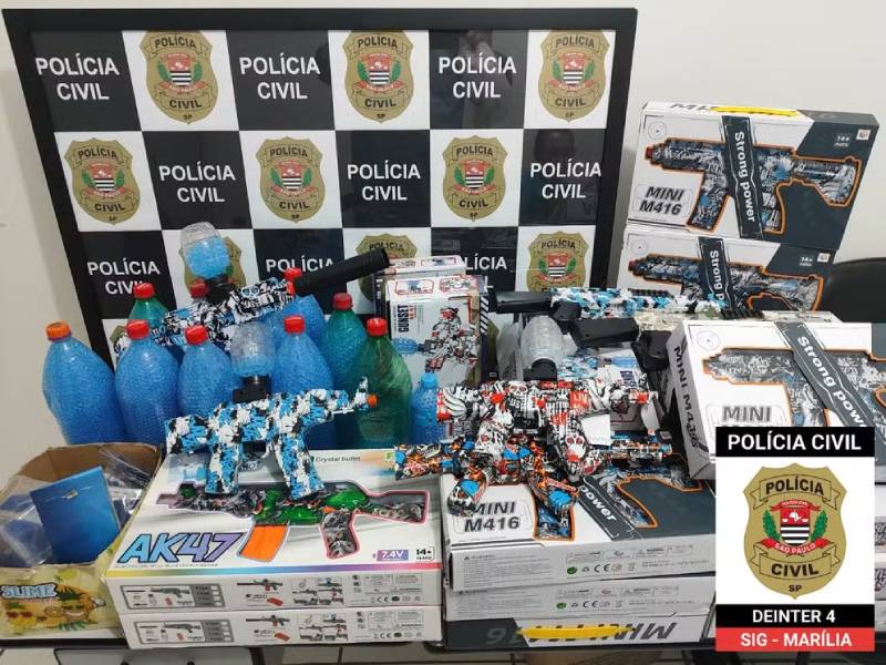 Polícia apreende mais de 200 armas de gel em Marília; saiba os perigos do brinquedo