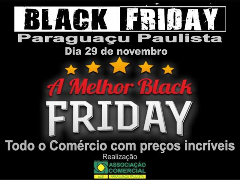 Paraguaçu Paulista participará da Black Friday no dia 29 de novembro