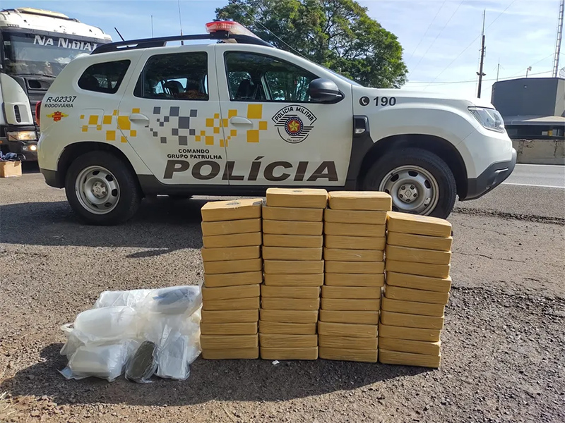 Polícia apreende tabletes de pasta base de cocaína e haxixe em rodovia de Santa Cruz do Rio Pardo