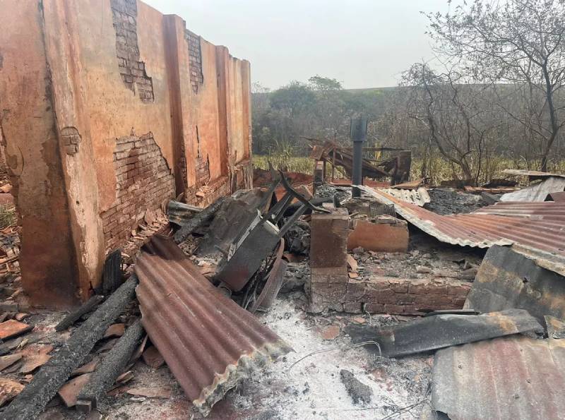 Incêndio em área rural atinge casas e animais no interior de SP; jacaré foi resgatado no local