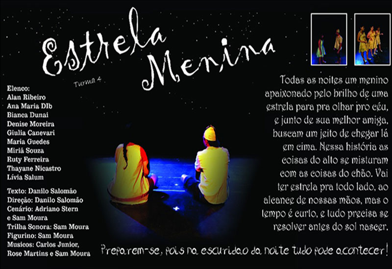 Espetáculo teatral Estela Menina estreia no dia 12 de dezembro em Paraguaçu