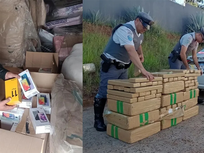 Polícia apreende carga de mais de 300kg de maconha e produtos eletrônicos em Itatinga