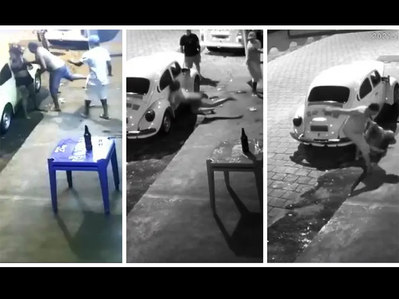 Mulher desmaia após ser espancada por homem com durante briga em frente de bar em São Manuel