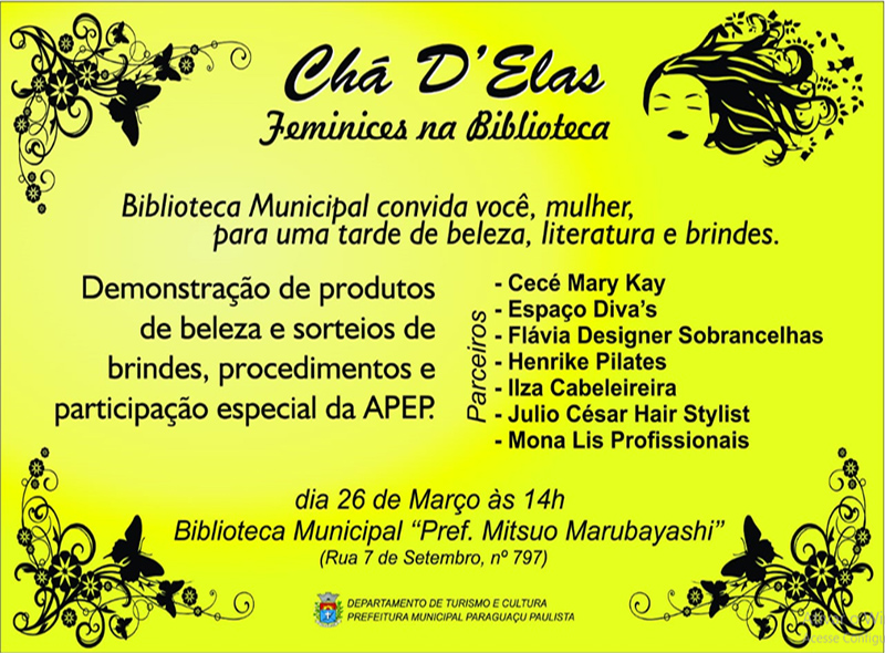 Biblioteca Municipal promove tarde de feminices e literatura na próxima terça-feira