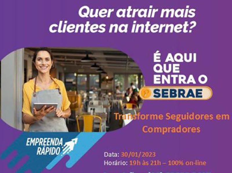 Sebrae oferece curso sobre como conseguir clientes na internet em Paraguaçu Paulista